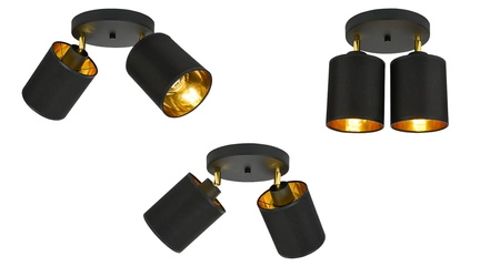 Lampa Sufitowa LX- 1377 Czarna + Złoto 2x E27 LEDLUX