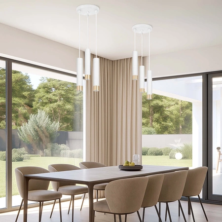 Lampa Wisząca LX-1414 Biała + Złoto 3x GU10 LEDLUX