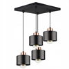 Lampa wisząca LX- 1119 Czarna + Miedź 4x E27 LEDLUX