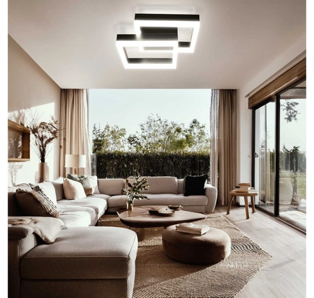 Lampa Sufitowa Wisząca LED Dwa Kwadraty LX- 933 32W Czarna biała neutralna LEDLUX