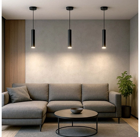 Lampa Sufitowa wisząca LED Tuba Czarna LEDLUX nowoczesna Gu10 LX-1355 Czarna 1x GU10 LEDLUX