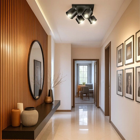 Lampa Sufitowa LX- 1041 Czarna 4x E27 LEDLUX