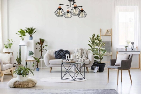 Lampa Sufitowa LX- 1058 Czarna + Miedź 4x E27 LEDLUX