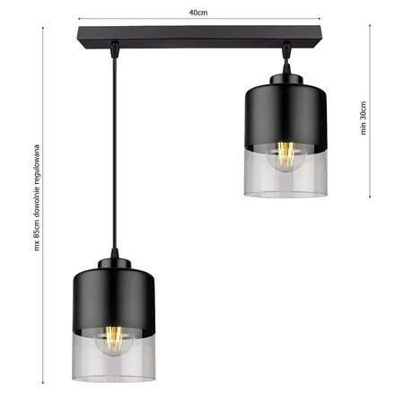 Lampa Sufitowa LX- 1278 Czarna 2x E27
