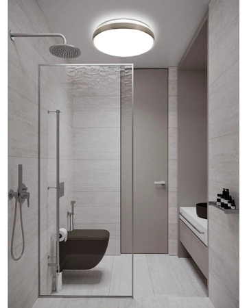 Lampa Plafon Okrągła z Czujnikiem Ruchu i 2x E27 LX-923 SILVER LEDLUX