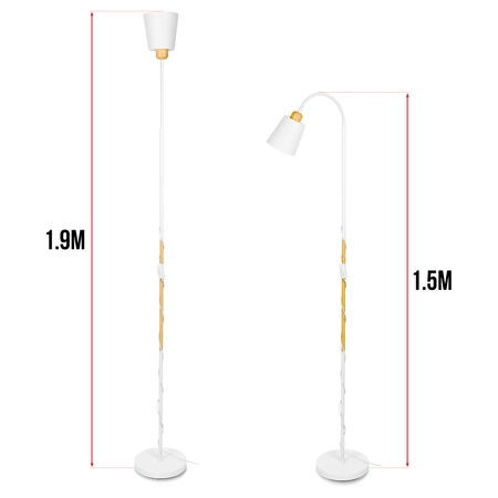 Lampa Podłogowa stojąca LED E27 nowoczesna Biała Regulowana do salonu Loft LPD-004 E27 LEDLUX