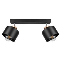 Lampa Sufitowa LX-1107 Czarna + Miedź 2x E27 LEDLUX