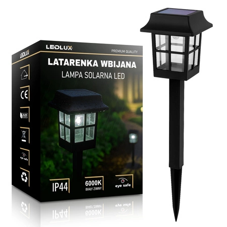 Lampa Solarna Ogrodowa LED Słupek Wbijana Czujnik Zmierzchu Do Ogrodu 6000K LSOL-057 LEDLUX