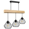 Lampa Wiszaca LX- 1368 Czarna + Drewno 3x E27 LEDLUX