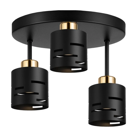 Lampa Wisząca Sufitowa Żyrandol Czarna Złota LX1431