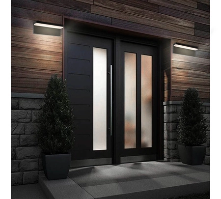 Lampa elewacyjna LED zewnętrzna kinkiet ogrodowy LATARNIA Nowoczesna LEL-0002 CZARNA LEDLUX