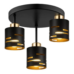 Lampa Wisząca Sufitowa Żyrandol Czarna Złota LX1431