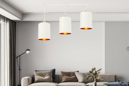 Lampa Wisząca LX- 1309 Biała + Złoto 3x E27 LEDLUX