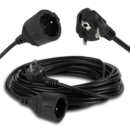 PRZEDŁUŻACZ OGRODOWY DO LAMPEK KOSIARKI BUDOWLANY GRUBY SZNUR 10m BLACK LEDLUX