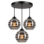 Lampa Sufitowa Wisząca Szklane Klosze Nowoczesna do Salonu LX- 1231 3xE27