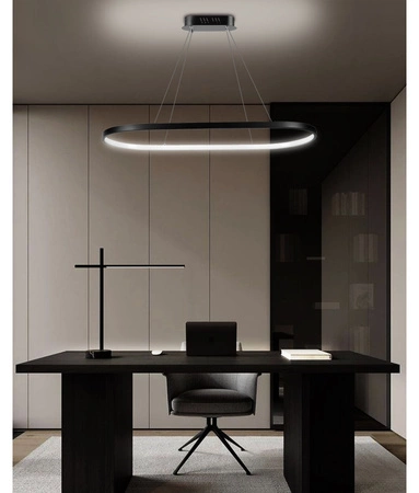 Lampa Sufitowa Wisząca LED Owalna LX- 928 39W Czarna biała neutralna LEDLUX