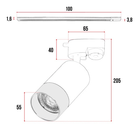 Szynoprzewód Zestaw Szyna 1m + 3x Lampa GU10 Złota Miedziana LED PREMIUM