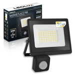 Lampa Naświetlacz LED 30W Z CZUJNIK RUCHU PREMIUM biały zimny LEDLUX