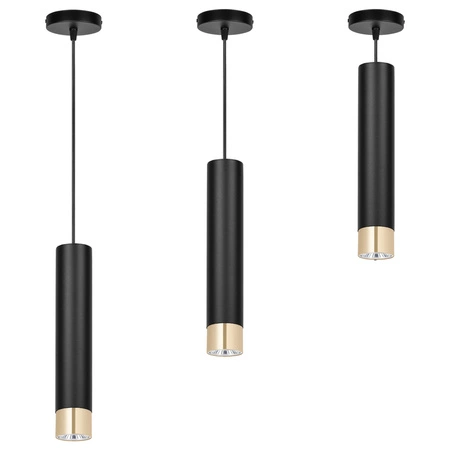 Lampa Sufitowa Wisząca LX-1412 Czarna + Złoto 1x GU10 LEDLUX