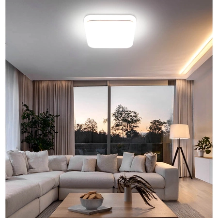 Lampa Sufitowa Plafon Panel LED 18W Kwadrat biała ciepła neutralna zimna 3000K-6000K + PILOT LX-911 LEDLUX