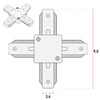 Łącznik Krzyżowy do Szyn Oświetleniowych LED Typ X Biały LEDLUX