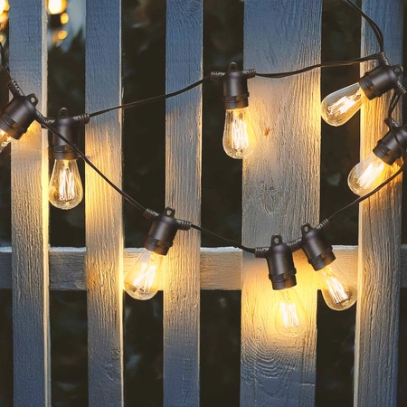 Girlanda Lampa Solarna lampki ogrodowe 30 LED E27 15m biała ciepła LSOL-041 LEDLUX