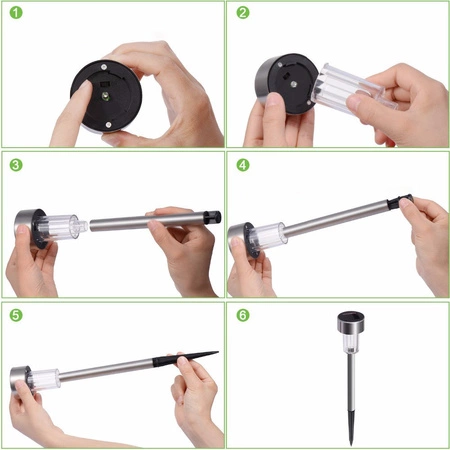 Lampa Solarna LED SŁUPEK OGRODOWY WBIJANY Czarny pochodnia nowoczesny LSOL-004 LEDLUX