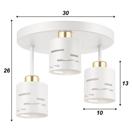 Lampa Wisząca Sufitowa Żyrandol Biała Złota LX1431