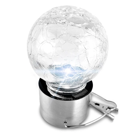 Lampa Solarna LED Ogrodowa Dekoracyjna Kula IP44 Latarenka Szklana Kula LSOL-014 LEDLUX