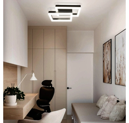 Lampa Sufitowa Wisząca LED Dwa Kwadraty LX- 933 32W Czarna biała neutralna LEDLUX