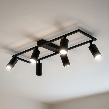 LAMPA SUFITOWA 6xGU10 czarna regulowana SPOT oprawa halogenowa natynkowa OPN-010 6x GU10 BLACK