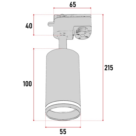 Reflektor Szynowy Spot Oprawa Na Żarówkę LX-8472 GU10 Czarny+ Pasek LEDLUX