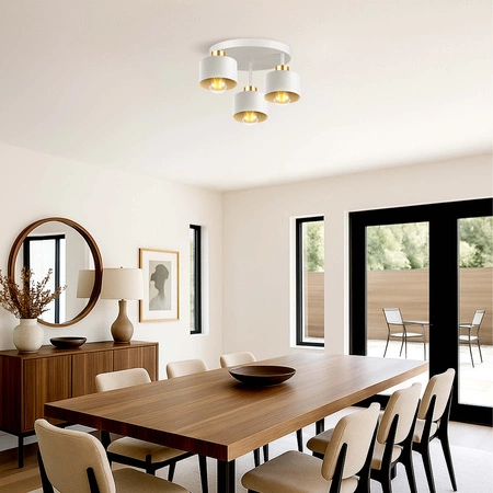 Lampa Sufitowa LX- 1020 Biała + Złoto 3x E27 LEDLUX