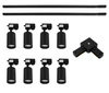 Zestaw Szyna Oświetleniowa Listwa 2m+ 2m Czarna + 8x Reflektor Szynowy Spot Czarny + Łącznik Czarny Typ L LEDLUX