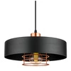 Lampa Wisząca LX- 1105 Czarna + Miedź 2x E27 LEDLUX