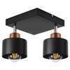 Lampa Sufitowa LX-1130 Czarna + Miedź 2x E27 LEDLUX