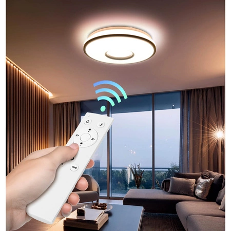 Lampa Sufitowa Panel LED PLAFON 24W CCT ściemniacz + pilot biała ciepła zimna neutralna LX- 910 Czarna LEDLUX