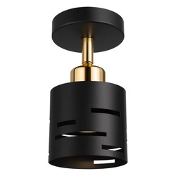 Kinkiet ścienny lampa sufitowa 2w1 E27 czarny złoty nowoczesny wewnętrzny LX1432