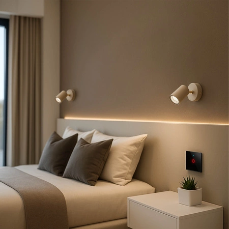 Lampa sufitowa KINKIET LED GU10 beżowa 2w1 Spot Kaszmir Premium LX1427