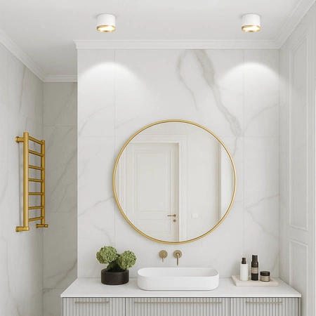 OPRAWA NATYNKOWA Sufitowa HALOGENOWA TUBA LED GX53 Walec SPOT Nowoczesna Biała OPN-017