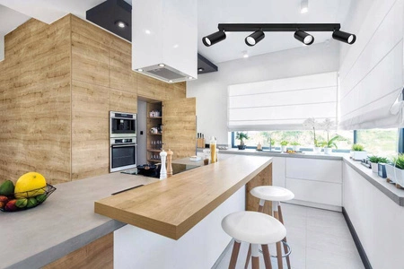 Zestaw Oprawa Sufitowa Natynkowa Reflektor Listwa LX- 8360-4 Czarna + 4x Żarówka GU10 10W biała ciepła LEDLUX