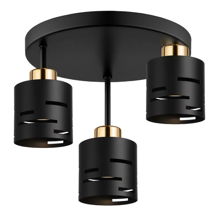 Lampa Wisząca Sufitowa Żyrandol Czarna Złota LX1431