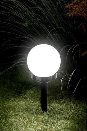 8x Lampa Solarna LED biała kula 10cm LSOL-001 LEDLUX