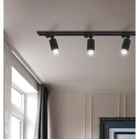 Zestaw Szyna Oświetleniowa Listwa 2m Czarna + 4x Reflektor Szynowy Spot Czarny + Pasek LEDLUX