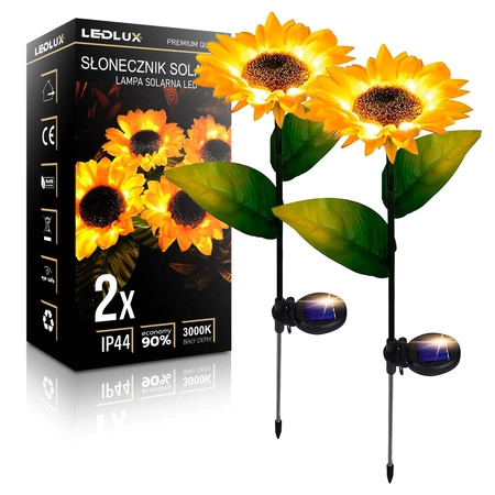 4x LAMPA SOLARNA OGRODOWA LED SŁONECZNIK Sztuczne Kwiaty Lampki Solarne LSOL-051 LEDLUX