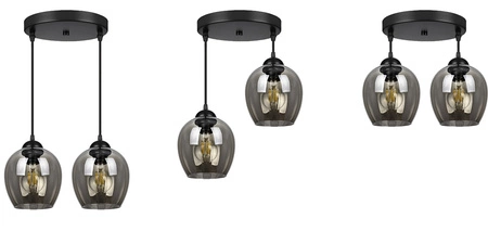 Lampa Wisząca LX- 1282 Czarna 2x E27 LEDLUX