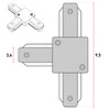 Łącznik Trójnik do Szyn Oświetleniowych LED Typ T Czarny LEDLUX