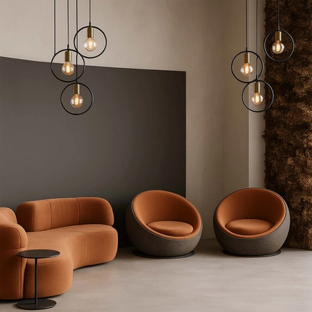 Lampa Wisząca LX-1361 Czarna+ Złoto 3x E27 LEDLUX