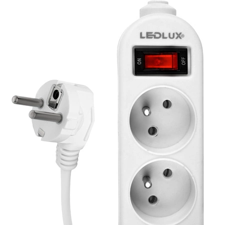 PRZEDŁUŻACZ listwa budowlany zasilająca 10m 5 gniazd Biały LEDLUX