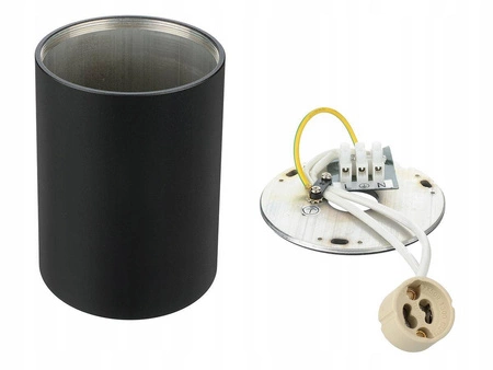 Zestaw Oprawa Sufitowa Natynkowa LX- 63 Czarna + Żarówka GU10 1,5W biała ciepła LEDLUX
